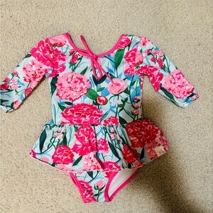 Sweet Honey Floral Pink Little Girl’s Leotard 18 mo